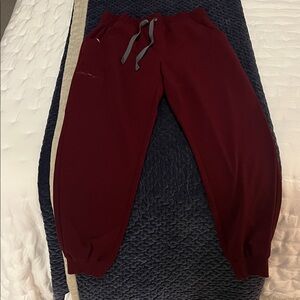 Figs Burgundy Jogger Scrub Bottoms